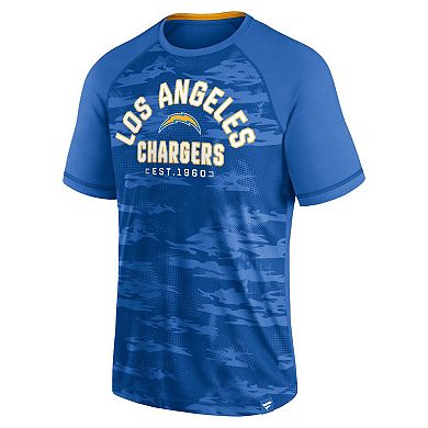 Men's Fanatics Branded Powder Blue Los Angeles Chargers Hail Mary Raglan T-Shirt