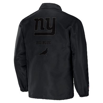 Men's NFL x Staple Black New York Giants Coaches Full-Snap Jacket