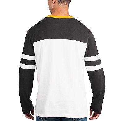 Men's Starter Black/White Pittsburgh Steelers Halftime Long Sleeve T-Shirt