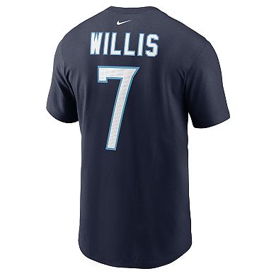 Men's Nike Malik Willis Navy Tennessee Titans Player Name & Number T-Shirt