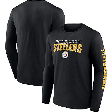 Men's Fanatics Branded Black Pittsburgh Steelers Go the Distance Long Sleeve T-Shirt