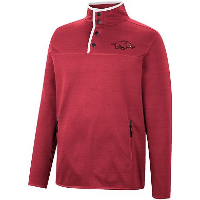 Men's Colosseum Cardinal Arkansas Razorbacks Rebound Quarter-Snap Jacket