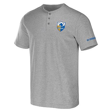 Men's NFL x Darius Rucker Collection by Fanatics Heather Gray Los Angeles Chargers Henley T-Shirt