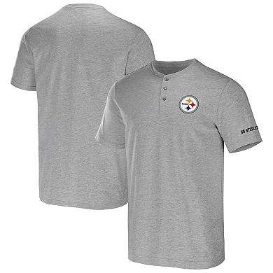 Men's NFL x Darius Rucker Collection by Fanatics Heather Gray Pittsburgh Steelers Henley T-Shirt