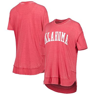 Women's Pressbox Crimson Oklahoma Sooners Arch Poncho T-Shirt