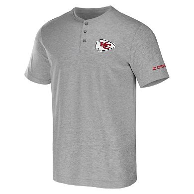 Men's NFL x Darius Rucker Collection by Fanatics Heather Gray Kansas City Chiefs Henley T-Shirt