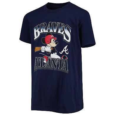 Youth Navy Atlanta Braves Disney Game Day T-Shirt