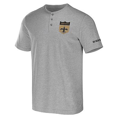 Men's NFL x Darius Rucker Collection by Fanatics Heather Gray New Orleans Saints Henley T-Shirt