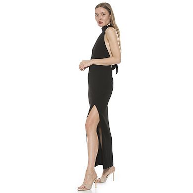 Women's ALEXIA ADMOR Wrena Halter Maxi Gown With Front Side Slit