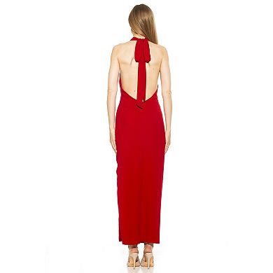Women's ALEXIA ADMOR Wrena Halter Maxi Gown With Front Side Slit