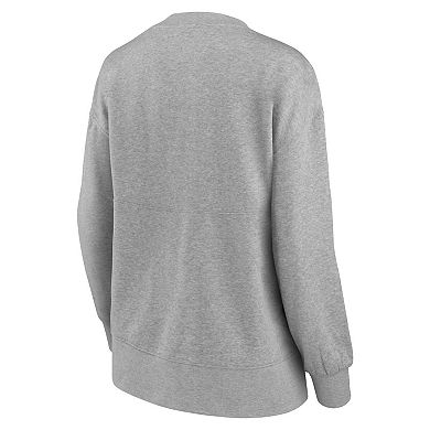 Women's Fanatics Branded Heathered Gray Los Angeles Rams Jump Distribution Tri-Blend Pullover Sweatshirt