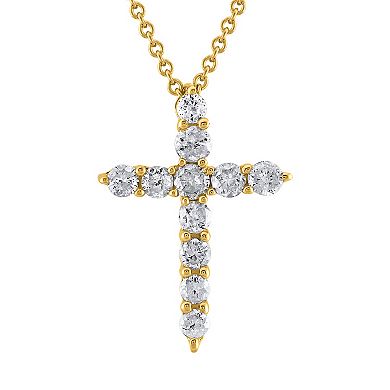 10k Gold 1/4 Carat T.W. Diamond Cross Pendant Necklace