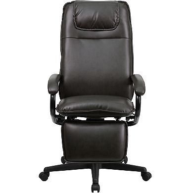 Emma and Oliver High Back Burgundy LeatherSoft Executive Reclining Ergonomic Office Chair - Arms