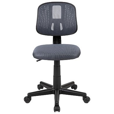 Emma and Oliver Mid-Back Black Mesh Swivel Task Office Chair with Pivot Back, BIFMA Certified