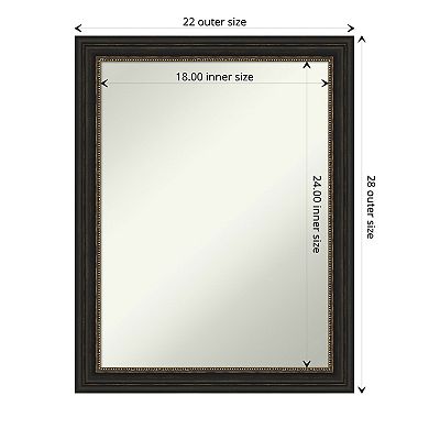 Amanti Art Narrow Frame Bathroom Wall Mirror