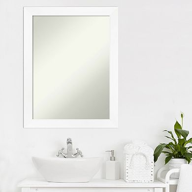 Amanti Art White Narrow Bathroom Wall Mirror