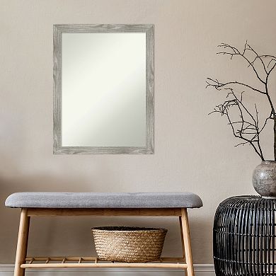 Amanti Art Non-Beveled Bathroom Wall Mirror Dove Greywash Square Frame
