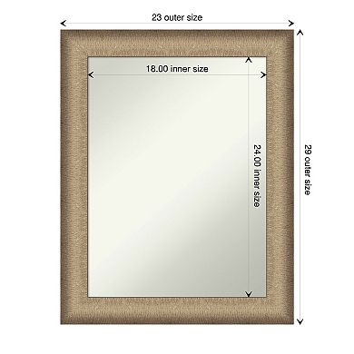 Amanti Art Brushed Pewter Finish Bathroom Wall Mirror