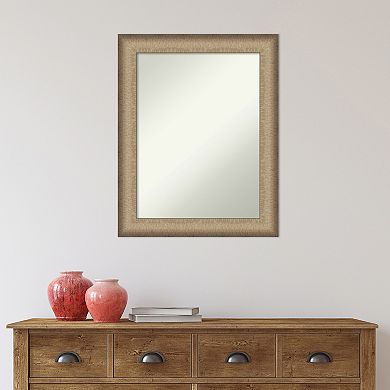 Amanti Art Brushed Pewter Finish Bathroom Wall Mirror