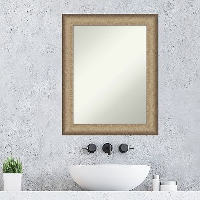 Amanti Art Brushed Pewter Finish Bathroom Wall Mirror