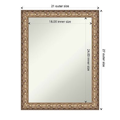 Amanti Art Florentine Gold Finish Bathroom Wall Mirror