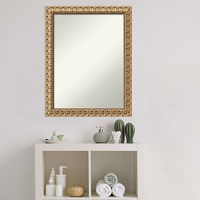 Amanti Art Florentine Gold Finish Bathroom Wall Mirror