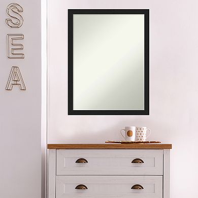 Amanti Art Non-Beveled Bathroom Wall Mirror Grace Brushed Gold Narrow Frame