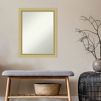 Amanti Art Gold Finish Narrow Bathroom Wall Mirror