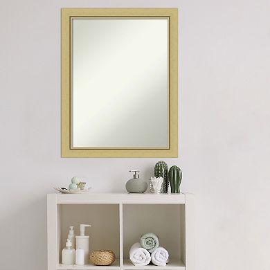 Amanti Art Gold Finish Narrow Bathroom Wall Mirror