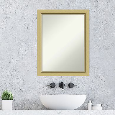 Amanti Art Gold Finish Narrow Bathroom Wall Mirror