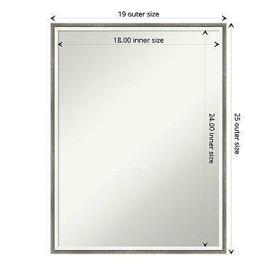 Amanti Art Non-Beveled Wood Bathroom Wall Mirror Lucie Black Frame