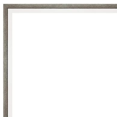 Amanti Art Non-Beveled Wood Bathroom Wall Mirror Lucie Black Frame