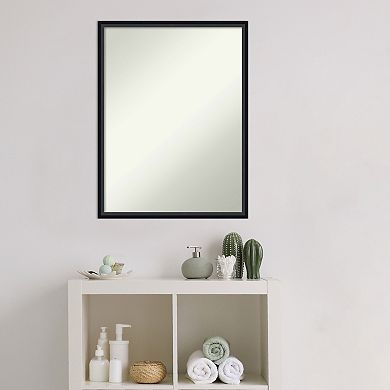 Amanti Art Non-Beveled Wood Bathroom Wall Mirror Lucie Black Frame