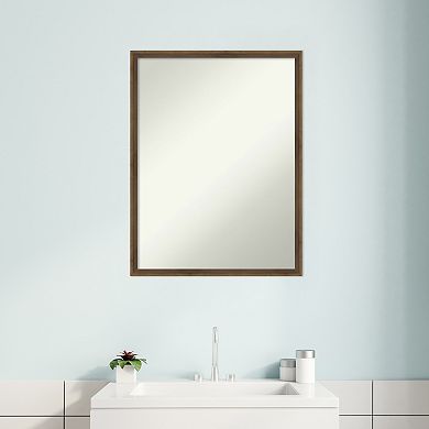 Amanti Art Non-Beveled Wood Bathroom Wall Mirror Lucie Black Frame