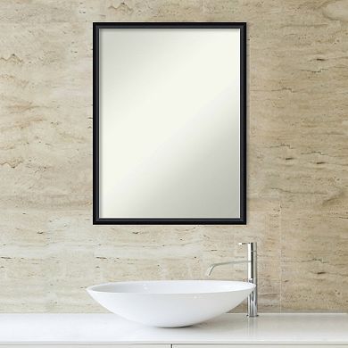 Amanti Art Non-Beveled Wood Bathroom Wall Mirror Lucie Black Frame