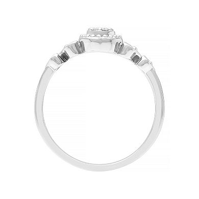 Love Always Sterling Silver Diamond-Accent Halo Promise Ring