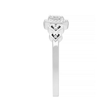 Love Always Sterling Silver Diamond-Accent Halo Promise Ring