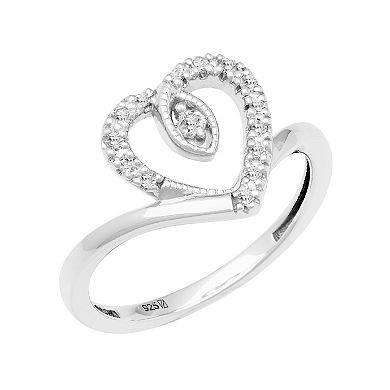 Love Always Sterling Silver 1/10 Carat T.W. Diamond Heart Promise Ring