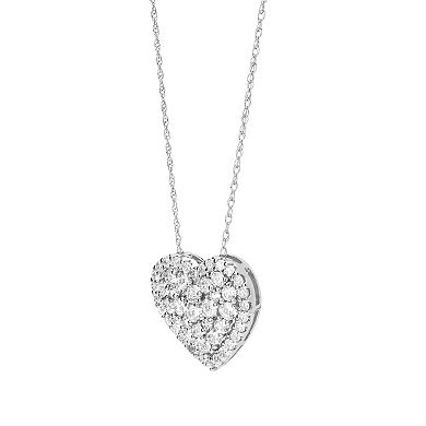 Love Always Sterling Silver Lab-Created White Sapphire Heart Pendant Necklace