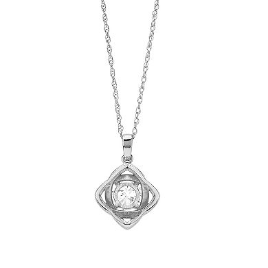Love Always Sterling Silver Lab-Created White Sapphire and Diamond Accent Pendant