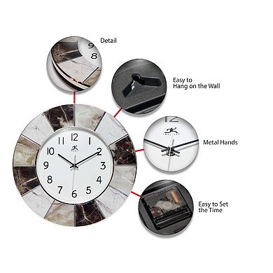 Infinity Instruments Faux Marble Wall Clock