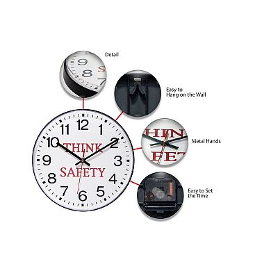 Infinity Instruments ITC Think Safety Round Wall Clock