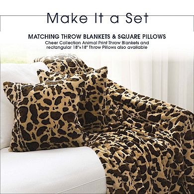 Cheer Collection Set of 2 Leopard Print Throw Pillows - 18x18