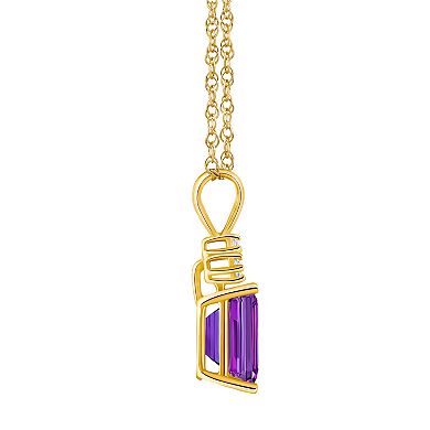 Celebration Gems 14k Gold Gemstone & 1/10 Carat T.W. Diamond Pendant Necklace