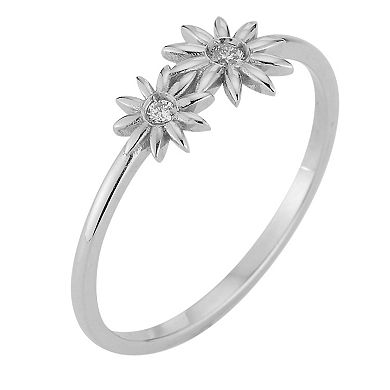 LUMINOR GOLD Diamond Accent Double Flower Right-Hand Ring