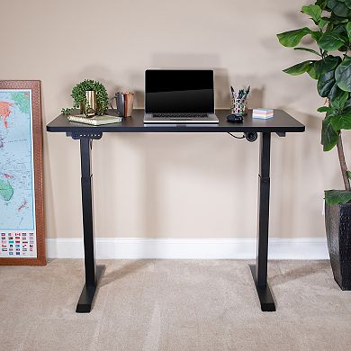 Emma and Oliver Electric Height Adjustable Standing Desk - 48" Wide x 24" Deep (Black)