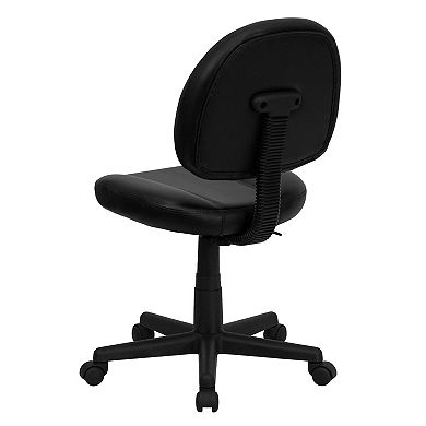 Emma and Oliver Mid-Back Black LeatherSoft Ergonomic Task Office Chair - Back Depth Adjustment