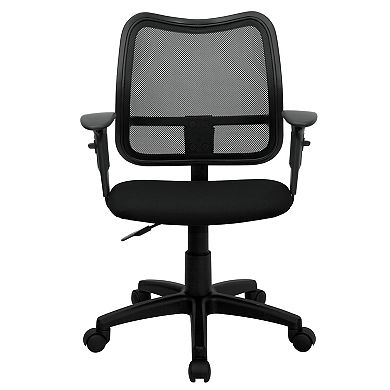 Emma and Oliver Mid-Back Gray Mesh Swivel Task Office Chair with Adjustable Arms