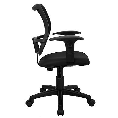 Emma and Oliver Mid-Back Gray Mesh Swivel Task Office Chair with Adjustable Arms