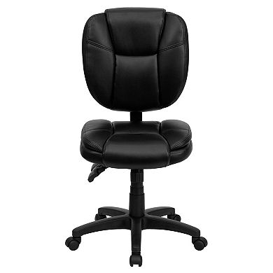 Emma and Oliver Mid-Back Black Fabric Pillow Top Ergonomic Task Office Chair
